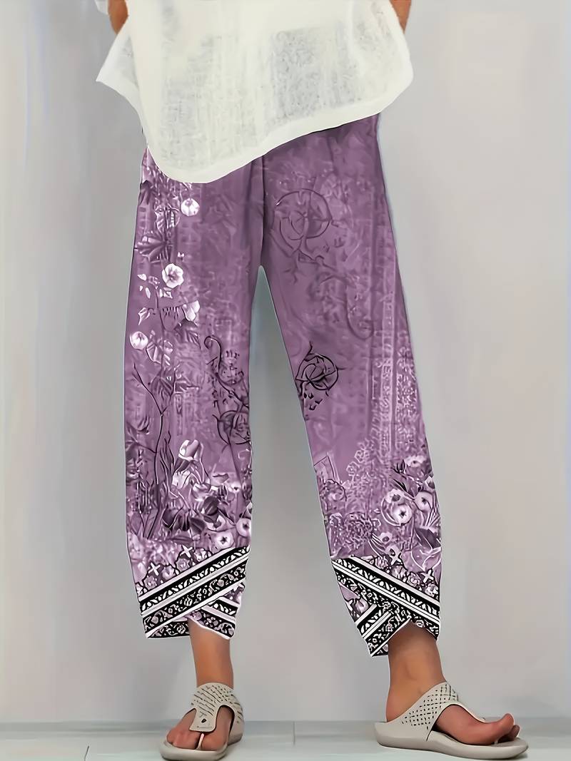 Lindenfeld™ | Elegante Caprihose mit Blumenmuster