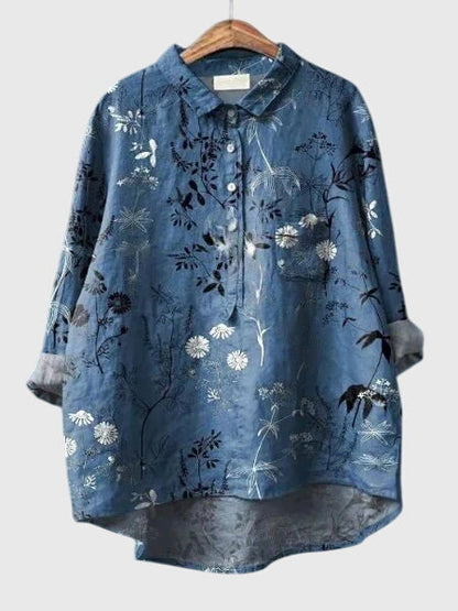Kronberg™ | Damen Bluse mit Blumenmuster und Knopfleiste
