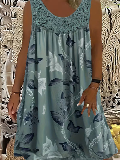 Luviaren™ | Ärmelloses Midikleid mit Blumenmuster