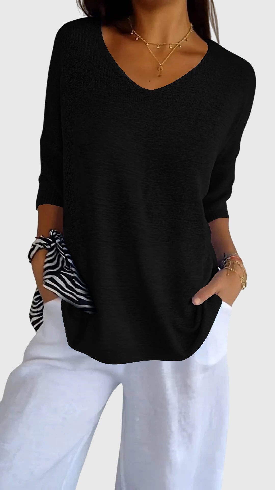Valerien™ | Damen Stricktop mit V-Ausschnitt