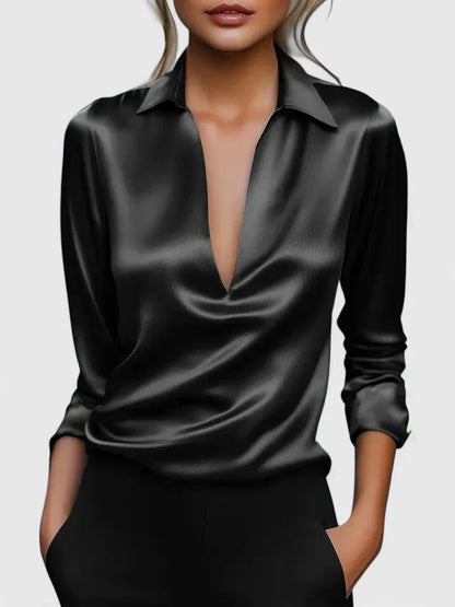 Luviaren™ | Damen Bluse mit V-Ausschnitt und knitterfreier Passform