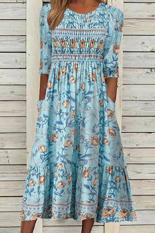 Aurelis™ | Petal Muse Rundhals Sommerkleid
