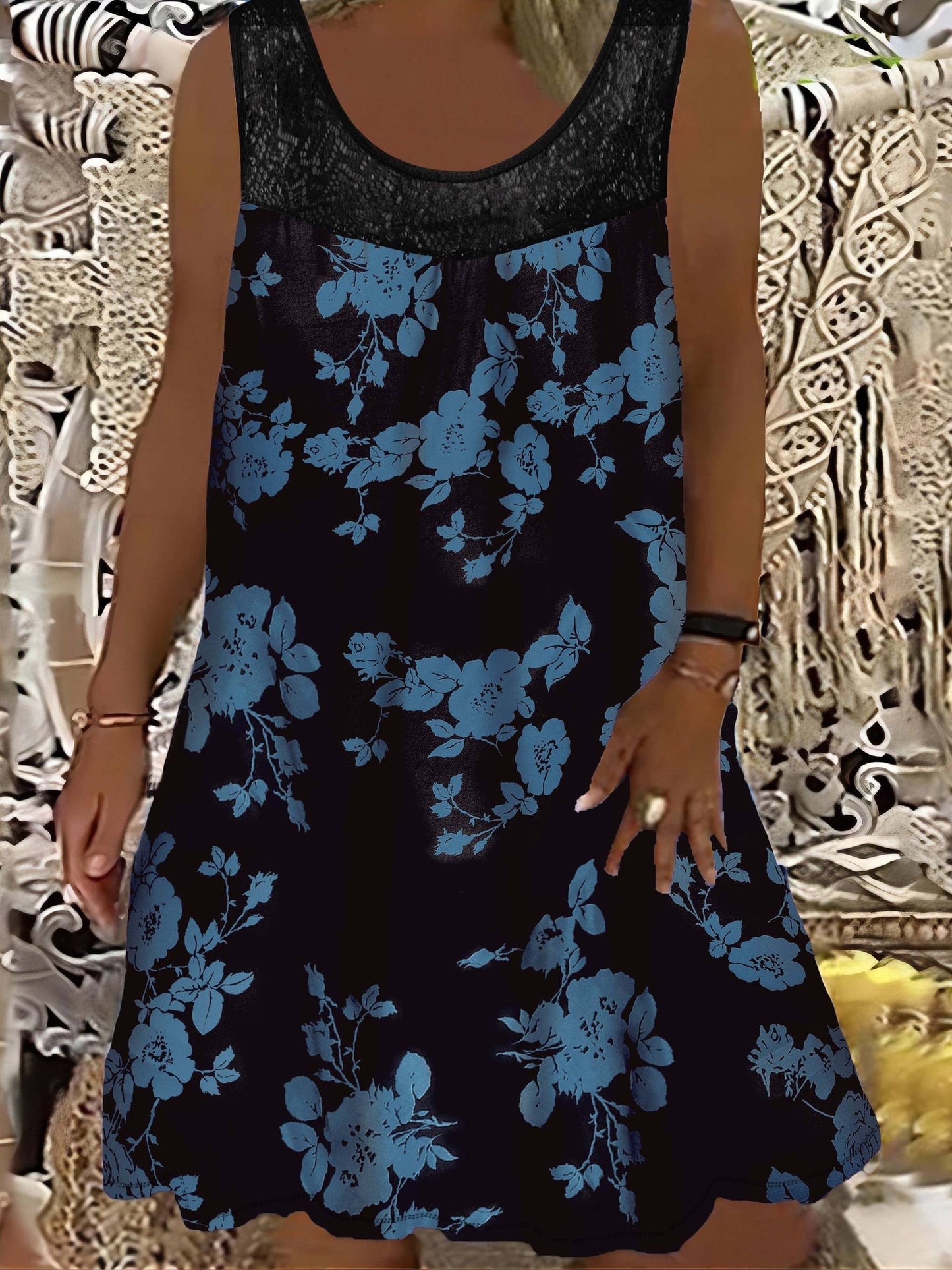 Luviaren™ | Ärmelloses Midikleid mit Blumenmuster