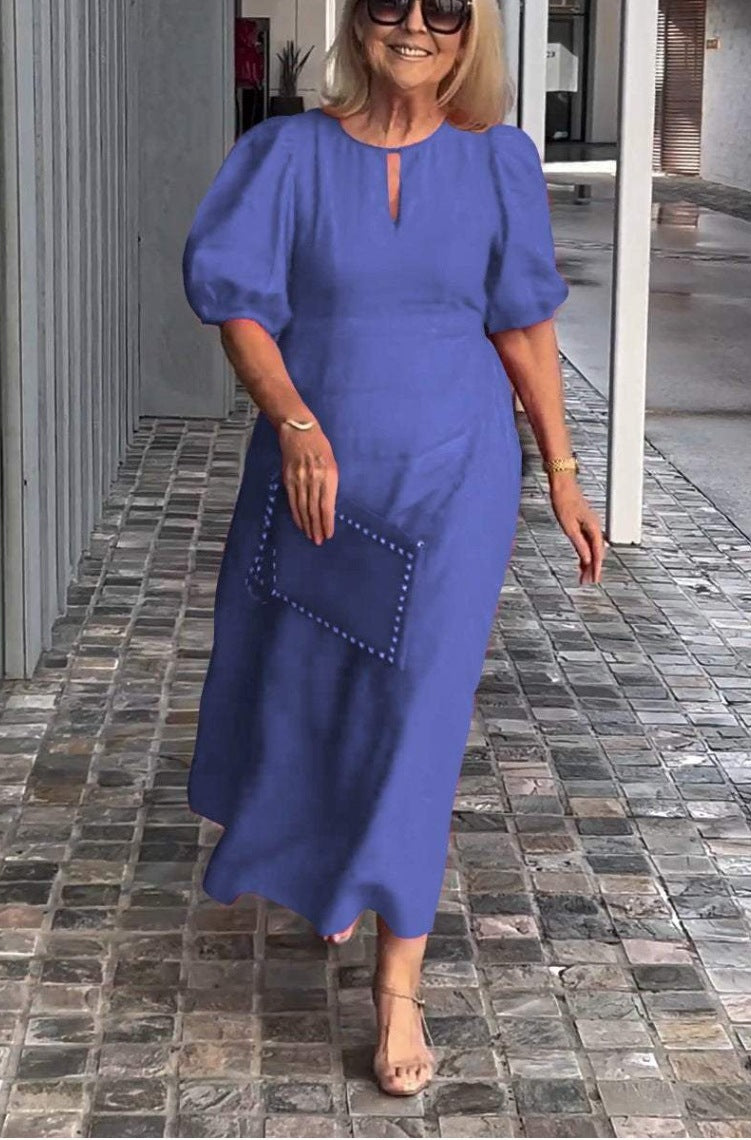 Luviaren™ | Elegantes Midi-Kleid mit Puffärmeln