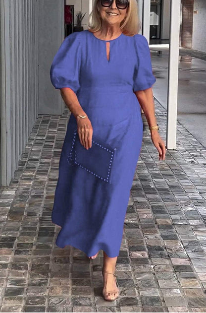 Luviaren™ | Elegantes Midi-Kleid mit Puffärmeln