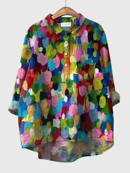 Kronberg™ | Damen Bluse mit Blumenmuster und Knopfleiste