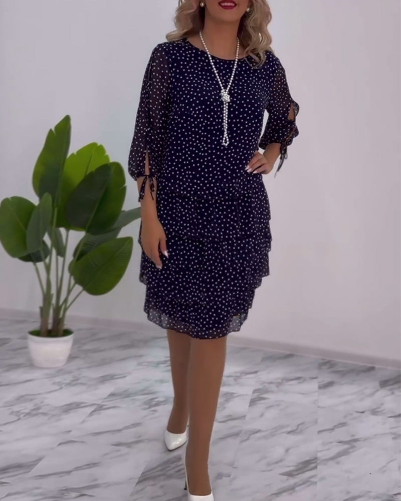 Luviaren™ | A-Linien Schichtkleid mit Punktemuster