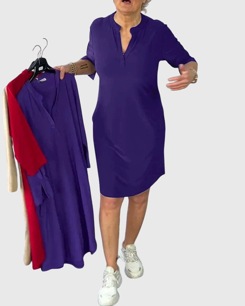 Valerien™ | Figurbetontes V-Ausschnittkleid