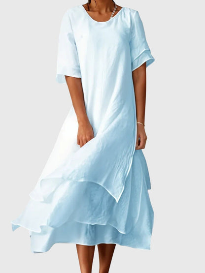 Aurelis™ | Fließendes Damenkleid mit offenem Ausschnitt