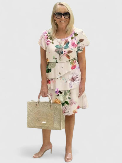 Luviaren™ | Damen Kleid mit Blumenmuster und gestufter Passform