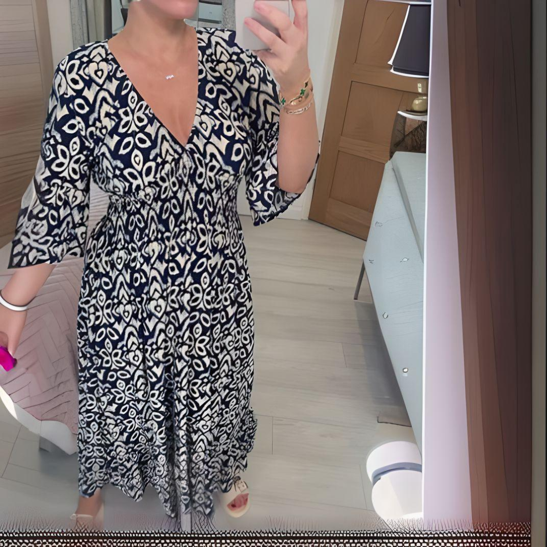 Valerien™ | Boho Maxikleid mit V-Ausschnitt