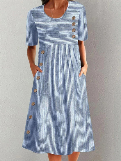 Stahlberg™ | Gestreiftes Midi-Sommerkleid mit lockerer Passform