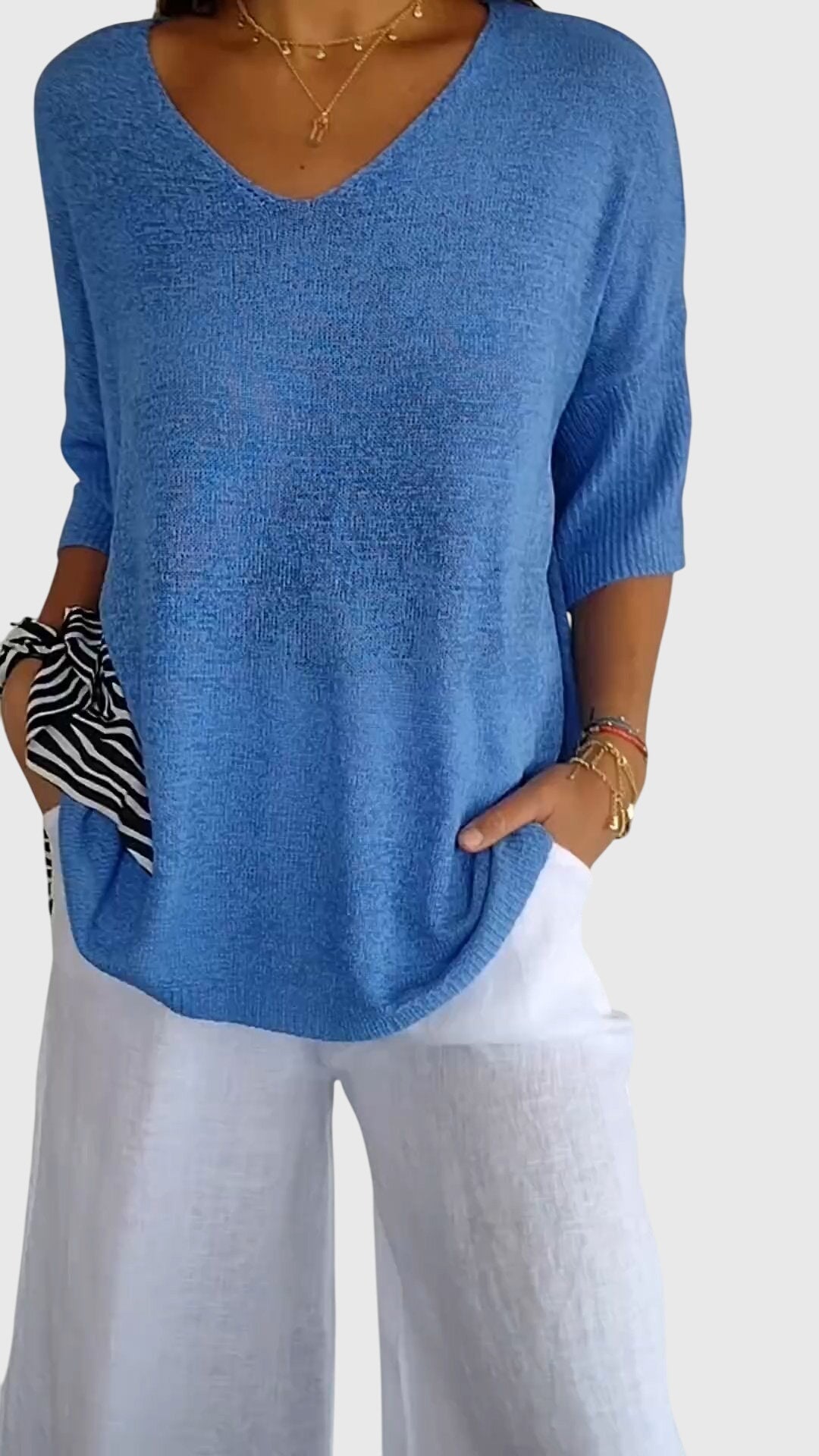 Valerien™ | Damen Stricktop mit V-Ausschnitt