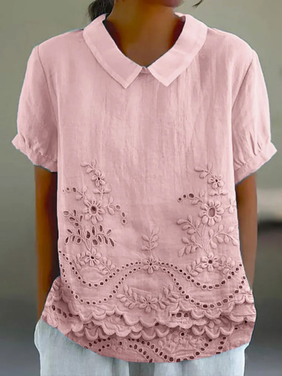 Aurelis™ | Damen Shirt mit floraler Stickerei