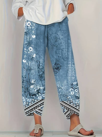 Lindenfeld™ | Elegante Caprihose mit Blumenmuster