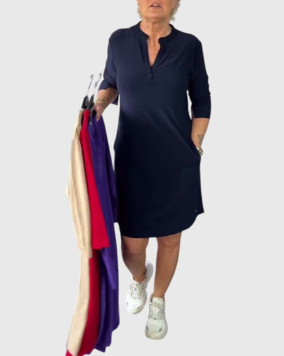 Valerien™ | Figurbetontes V-Ausschnittkleid
