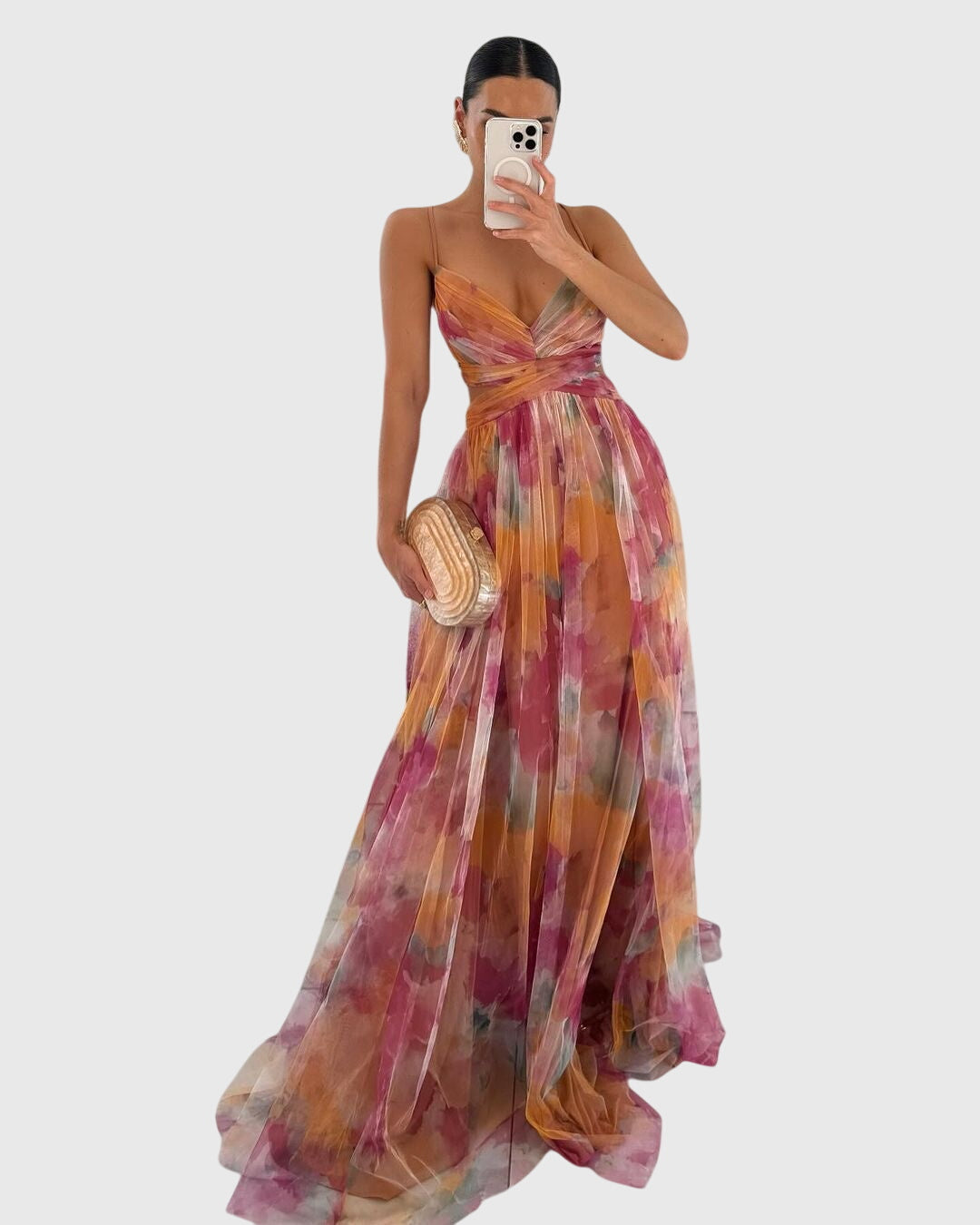 Aurelis™ | Blumenprint Maxikleid mit verstellbaren Trägern