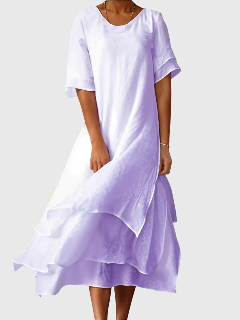 Aurelis™ | Fließendes Damenkleid mit offenem Ausschnitt