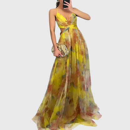Aurelis™ | Blumenprint Maxikleid mit verstellbaren Trägern