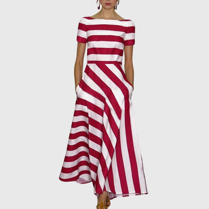 Aurelis™ | Gestreiftes Damenkleid mit figurbetonter Passform