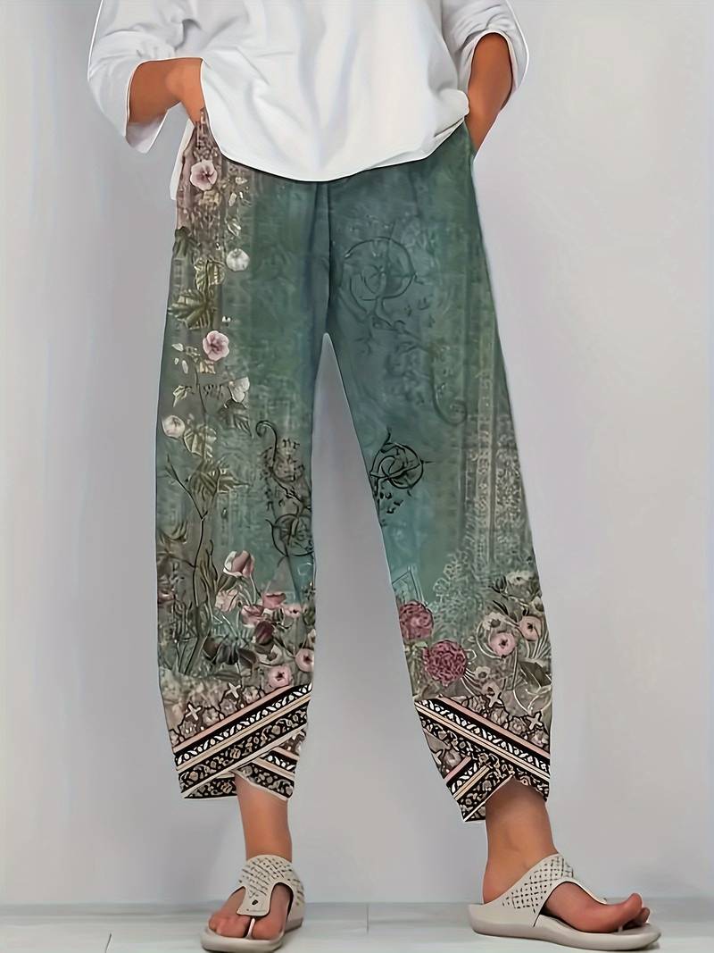 Lindenfeld™ | Elegante Caprihose mit Blumenmuster