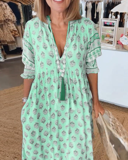 Aurelis™ | Midi Strandkleid im Bohemian Stil
