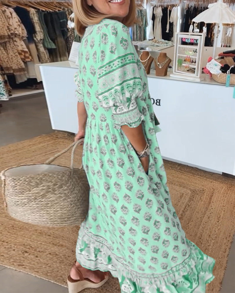 Aurelis™ | Midi Strandkleid im Bohemian Stil