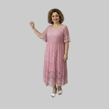 Luviaren™ | Damen Spitzenkleid mit Rundhalsausschnitt