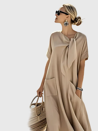 Aurelis™ | Sommerkleid mit Schleife und Seitentaschen
