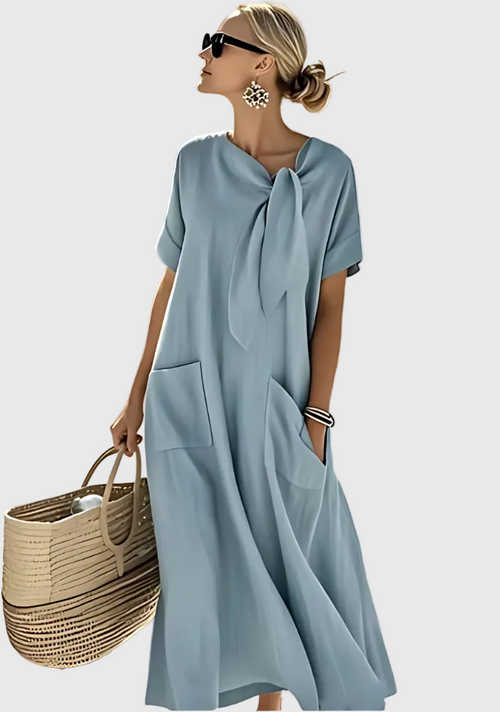 Aurelis™ | Sommerkleid mit Schleife und Seitentaschen