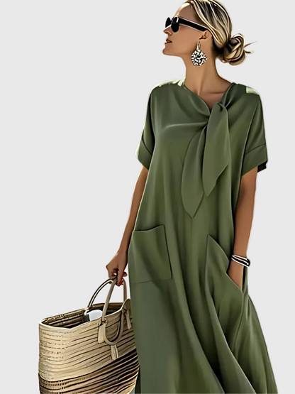 Aurelis™ | Sommerkleid mit Schleife und Seitentaschen