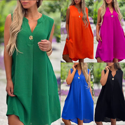 Luviaren™ | Ärmelloses Sommerkleid mit V-Ausschnitt