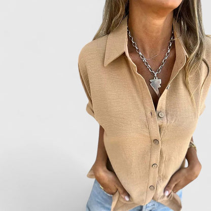 Aurelis™ | Klassische Bluse mit Knopfverschluss und abgerundetem Saum