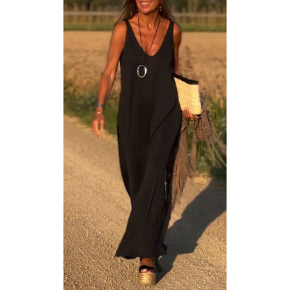 Valerien™ | Ärmelloses Maxikleid mit V-Ausschnitt