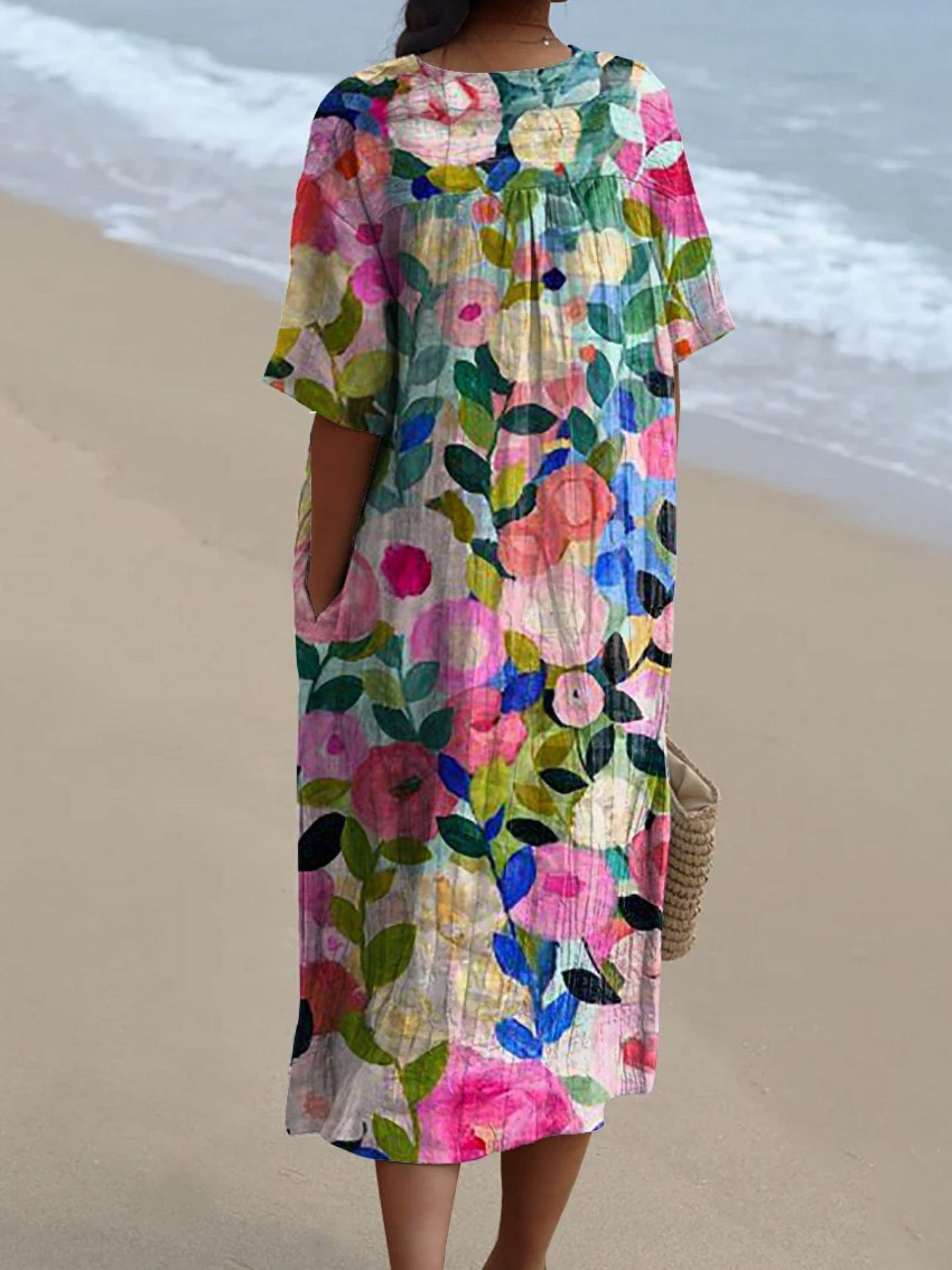 Lindenberg™ | Vintage Blumenkleid mit V-Ausschnitt